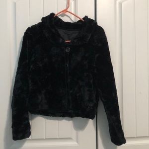 Black fur coat